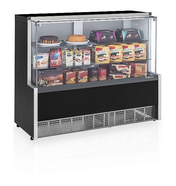 Balcão Vitrine Expositora Neutra Seca Ambiente Padaria Conveniencia 1,40m Gelopar MPNA140