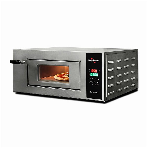 Forno de Pizza Pizzaiolo Elétrico Profissional Pedra Refratária 40cm 450°C Digital Skymsen FLP400D