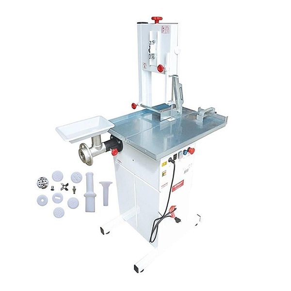 Maquina de Serra de Fita Carne com Moedor Picador com Pé 1/2 CV Mesa Móvel 3180