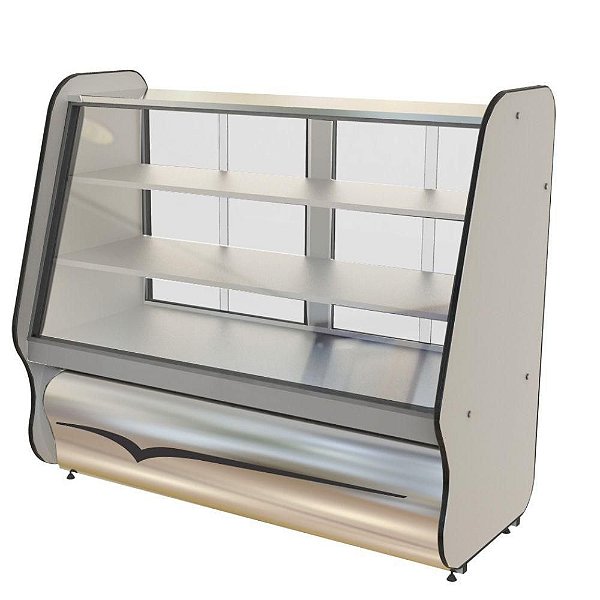 Balcão Vitrine Expositora de Vidro Padaria para Pães, Doces, Bolos Neutro Seco 1,40M BVT Ormifrio Pr