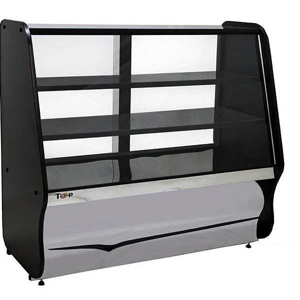 Balcão Vitrine Expositora de Vidro Padaria 1,40M BVT Ormifrio Preto