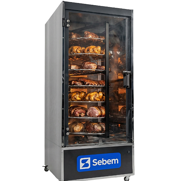 Assador de Frango e Carnes Frangueira a Gás Giratório 120kg 48 Frangos Sebem