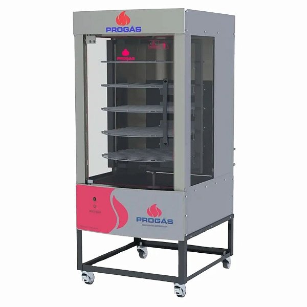 Máquina de Assar Frango Carne 75kg Rotativo Forno a Gás Multiuso Progás