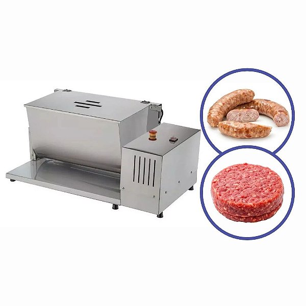 Maquina De Misturar Carne Temperos Industrial 25Kg Para Hambúrguer Linguiça Malta