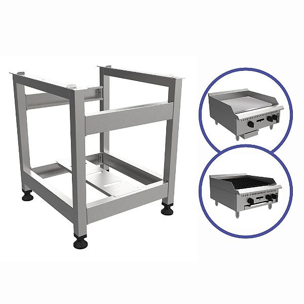 Cavalete Expositor Aço Inox para Chapas e Char Broiler Linha Prime 60cm PCE060 Venâncio