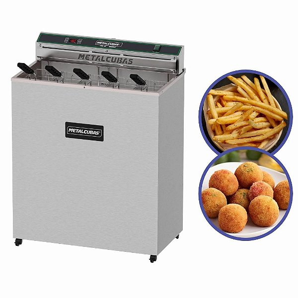 Fritadeira Industrial Elétrica 30L Profissional 10000W 5 Cestos FOE30 Metalcubas