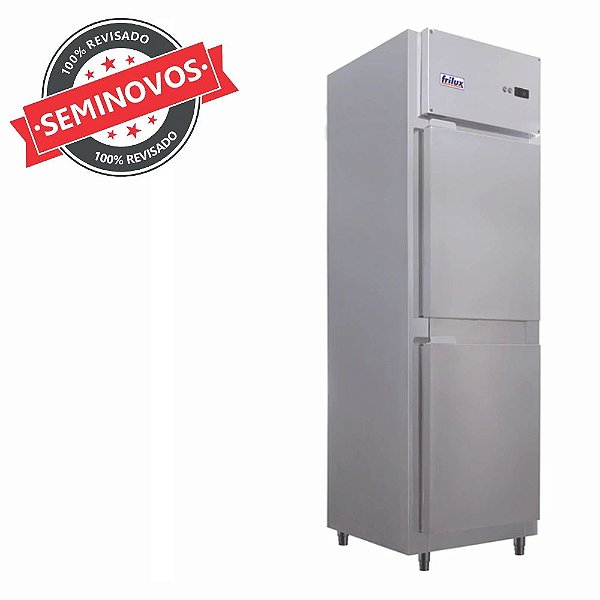Mini Camara Fria Pequena Geladeira Industrial Refrigerador 2 Portas Inox 2 a 8°C Seminova 400L 220v