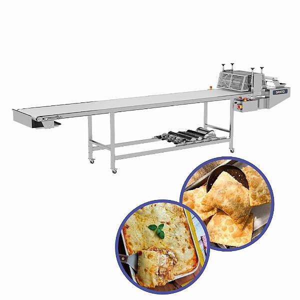 Mesa de Corte Cortador Massa Automática Industrial com Esteira 4 Metros MC4000 Grano