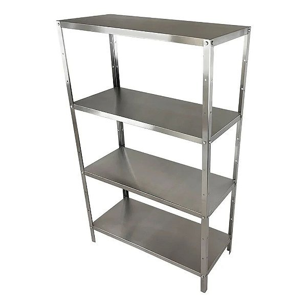Estante 100% Aço Inox 4 níveis Profundidade de 50 cm Sebem