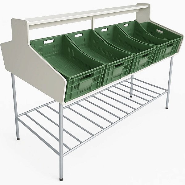 Fruteira Vasca Central Expositor de Frutas Verduras com Espelho 10 caixas Chimafrio