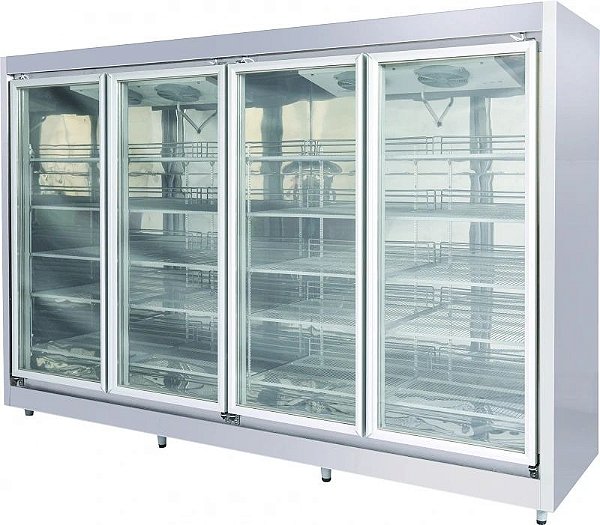 Geladeira Expositor Auto Serviço 4 Portas Sem Coluna Para Bebidas Chimafrio