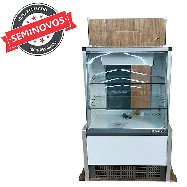 Balcão Vitrine Expositora Caixa Aurora Vidro Curvo MPXA-075c Usada
