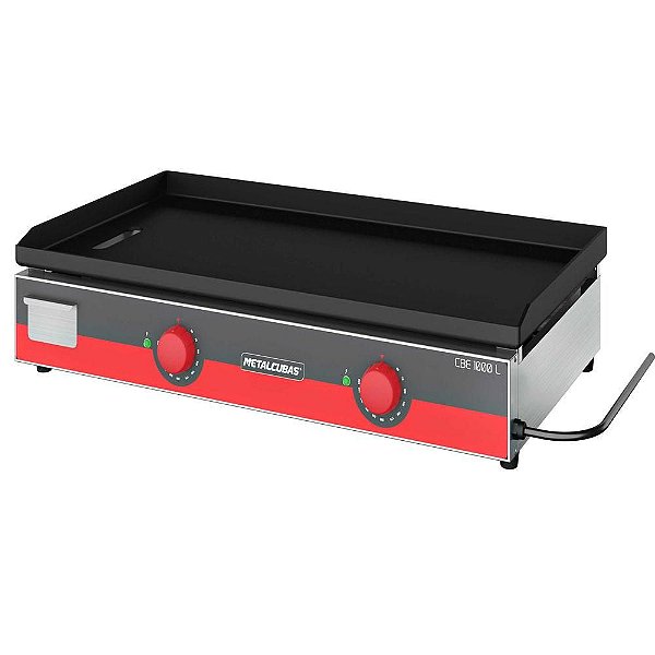 Chapa Chapeira Elétrica para Lanches, Carne, Hamburgueria Profissional 1 Metro Metalcubas CBE1000