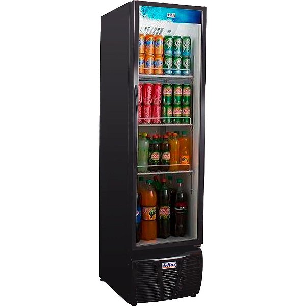 Expositor Geladeira Visacooler Frezer para Bebidas Vertical 300 Litros Preto Frilux