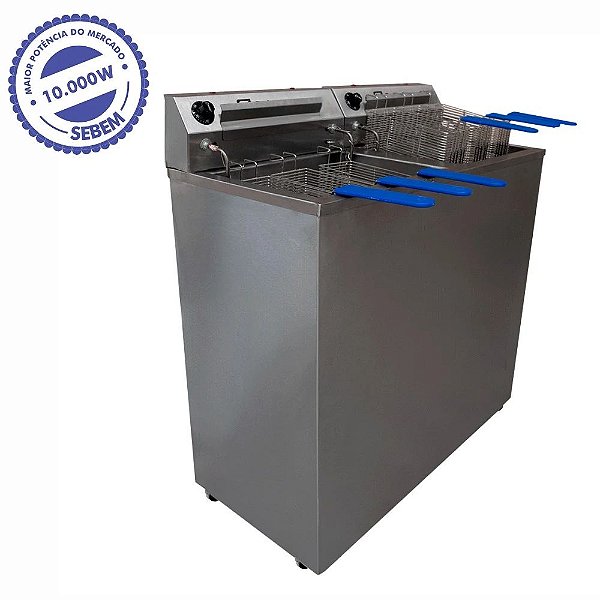 Fritador Fritadeira Elétrica Industrial Grande 50 Litros Alta Potencia 10 Mil Watts 6 Cestos - Sebem