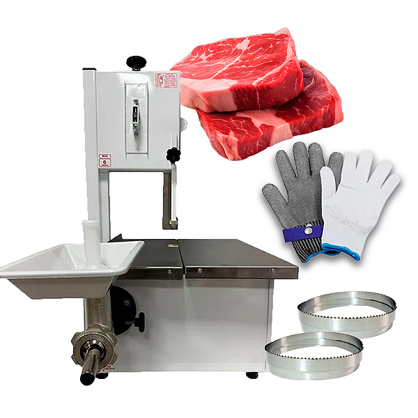 Máquina Serra Fita Carne Moedor 1,80M + Lâmina + Luva Sebem