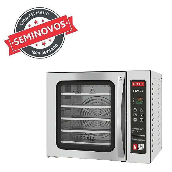 Forno Turbo Elétrico com Vapor 5 Esteiras Profissional Usado FCV35