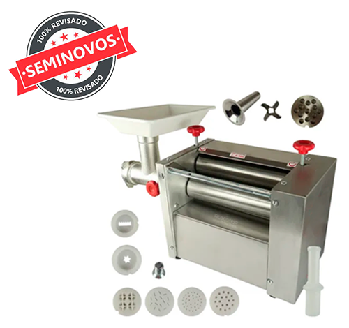 Cilindro Sovador Laminador Elétrico Pão Pastel Pizza Macarrão + Extrusor Modelador Bolacha Biscoito Seminovo