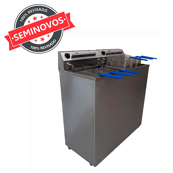 Fritadeira Elétrica Industrial Profissional Grande 50 Litros Alta Potencia 20000W Pedestal 6 Cestos Usada