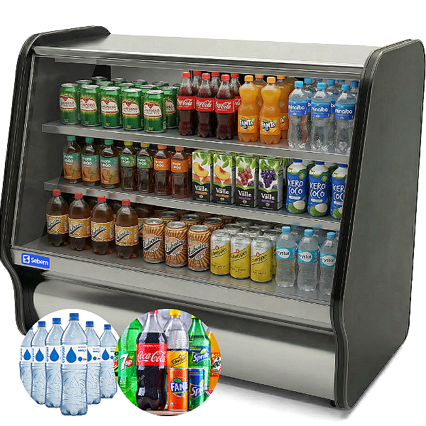 Balcão Expositor Vitrine Refrigerada Gelada Grande para Bebidas Frios 1,25 Metros Sebem