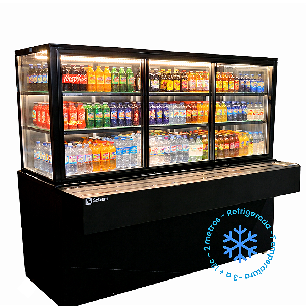 Balcão Vitrine Estufa Expositor Refrigerado Auto Atendimento Self Service 2M Sebem