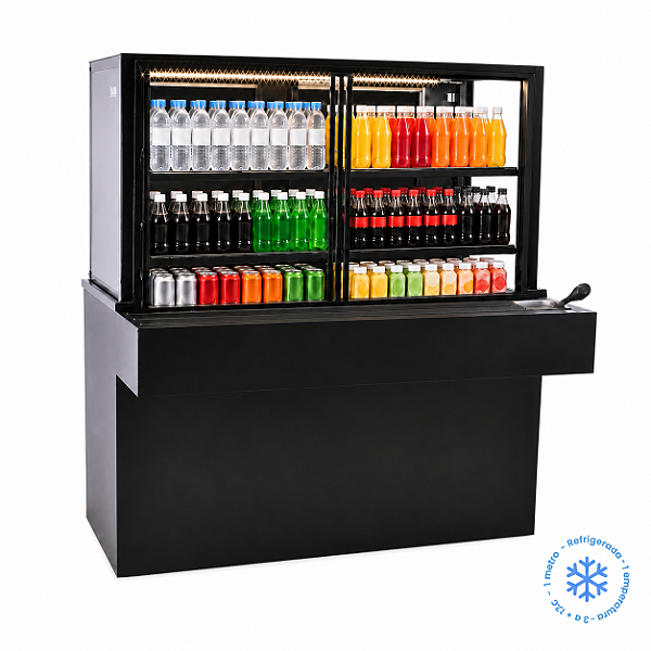 Auto Atendimento Vitrine Estufa Expositor Balcão Refrigerado Self Service 1,5M Sebem