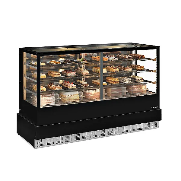 Balcão Vitrine Refrigerado Expositor para Bolos e Bebidas Pequeno 200CM GGER200 Conveniência Gelopar