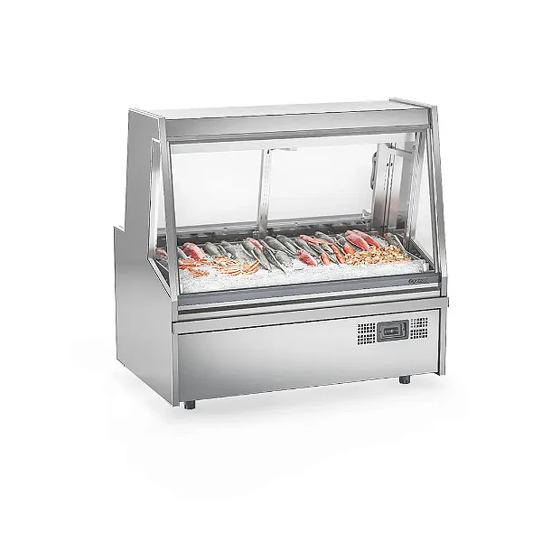 Balcão Expositor Vitrine Refrigerado para Peixes Pescados GAPX-150 Gelopar