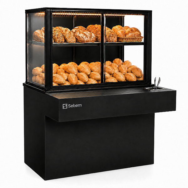 Vitrine Estufa Balcão Tulia para Pães Auto Atendimento 1M Sebem