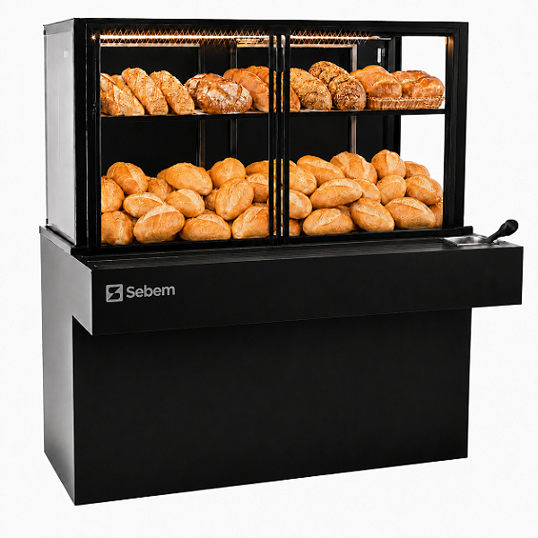 Balcão Vitrine Estufa Self Service Tulia para Pães Auto Atendimento 1,5M Sebem