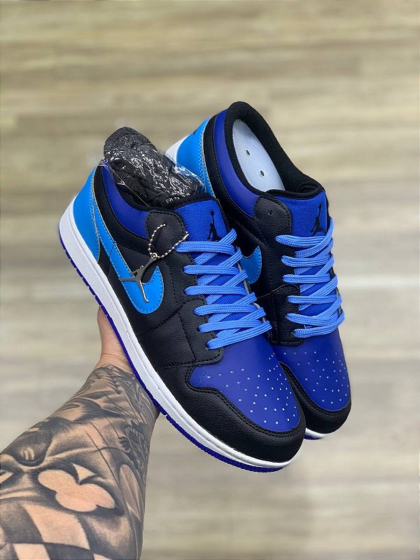 Tênis Air Jordan 1 Low Premium Preto Azul