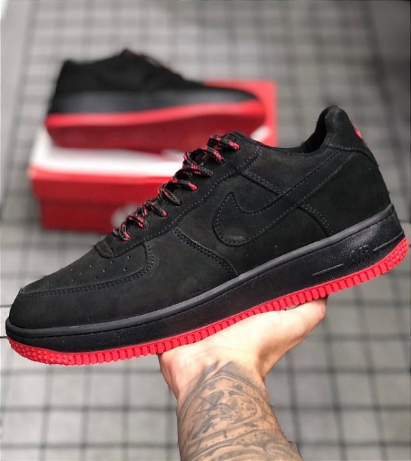 Tênis Nike Air force Premium Preto Red