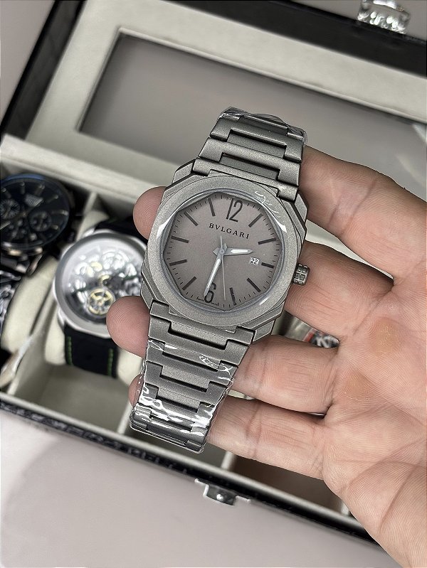 Relógio Bvlgari Premium Cinza