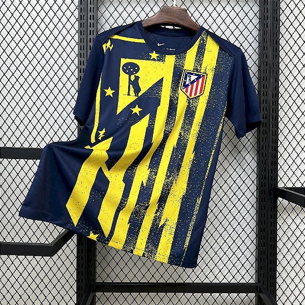 CAMISA DE TIME TAILANDESA ATLETICO DE MADRID AZUL 2025 MASCULINA