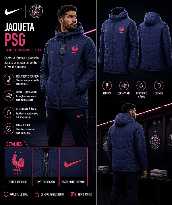 JAQUETA BOBOJACO FRANÇA IMPERMEAVEL FORRADA MASCULINA