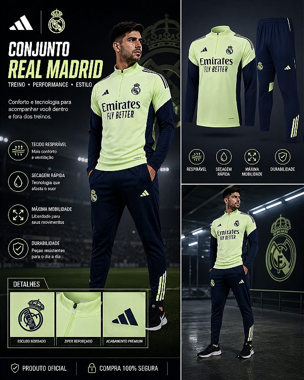AGASALHO DE TREINO REAL MADRID VERDE MASCULINO