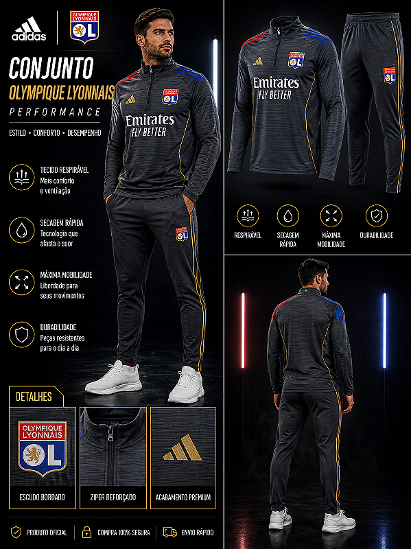 AGASALHO DE TREINO LYON CINZA MASCULINO