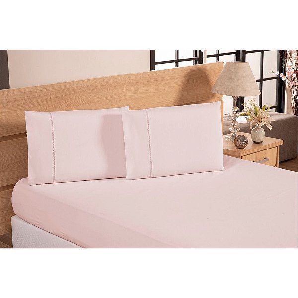 Par Fronha  180 Fios 100% Algodão Com Ponto Palito