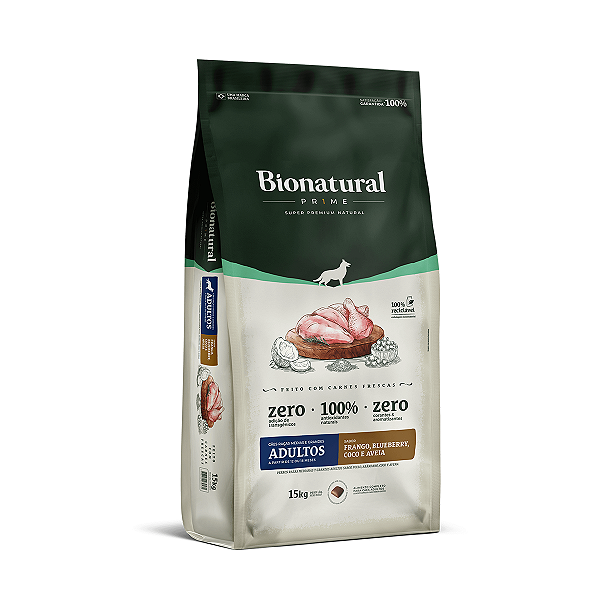 Ração BioNatural Cães Raças Médias e Grandes Adultos Frango 15kg