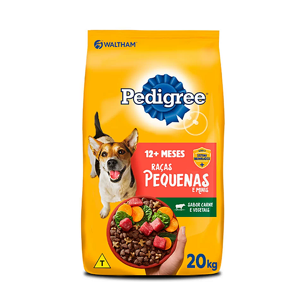 Ração Pedigree Carne e Vegetais para Cães Adultos Raças Pequenas e Mini 20kg