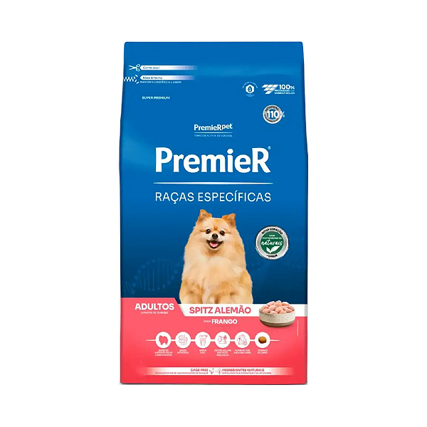 Ração Premier Pet Raças Específicas Spitz Alemão Cães Adulto Frango