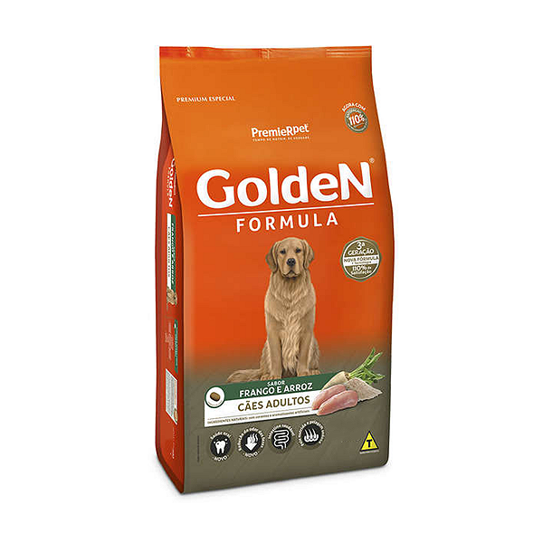 Ração Golden Formula Frango  e Arroz Cães Adultos