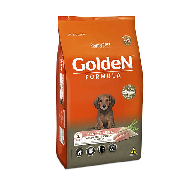 Ração Golden Formula Frango e Arroz Cães Filhotes Mini Bits