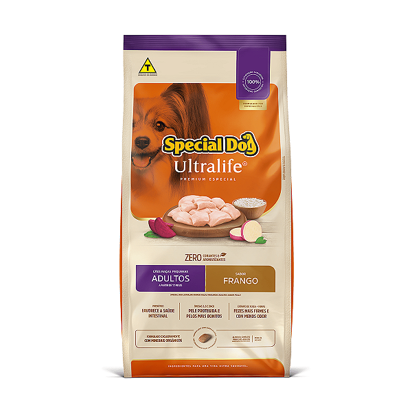 Ração Special Dog Ultralife Frango e Arroz Cães Adultos Raças Pequenas