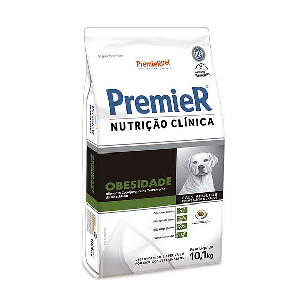 Ração Premier Nutrição Clínica Obesidade Cães Adultos Médio e Grande Porte 10,1kg