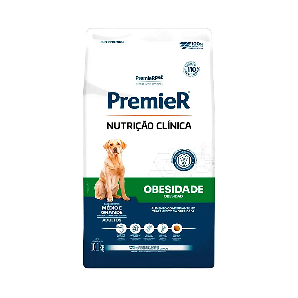 Ração Premier Nutrição Clínica Obesidade Cães Adultos Médio e Grande Porte 10,1kg