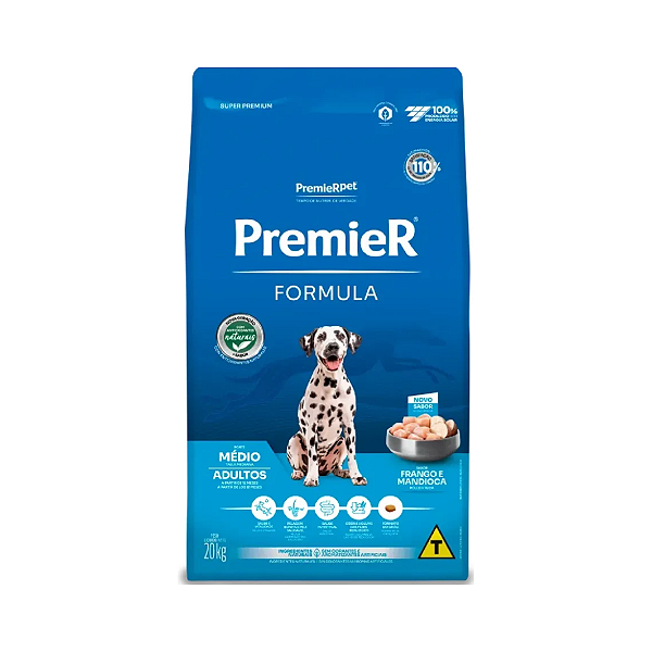 Ração Premier Pet Formula Frango Cães Adultos Raças Médias 20kg