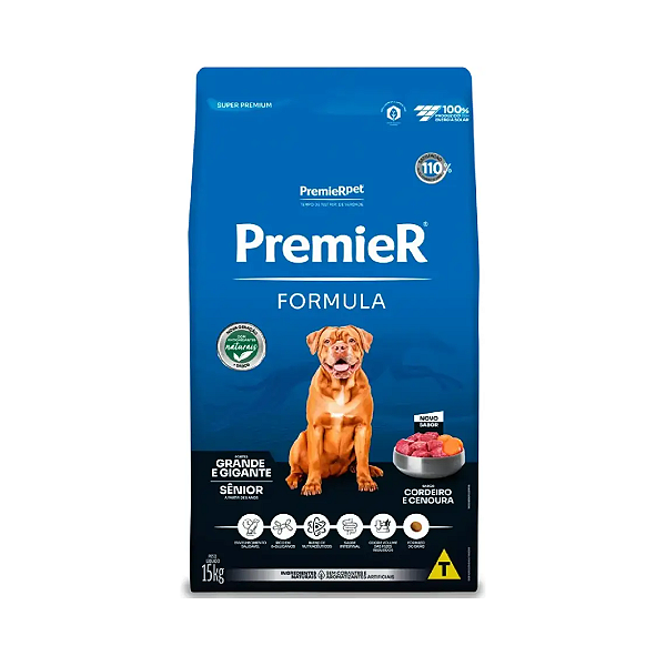 Ração Premier Pet Formula Cordeiro Cães Sênior Porte Grande e Gigante 15kg