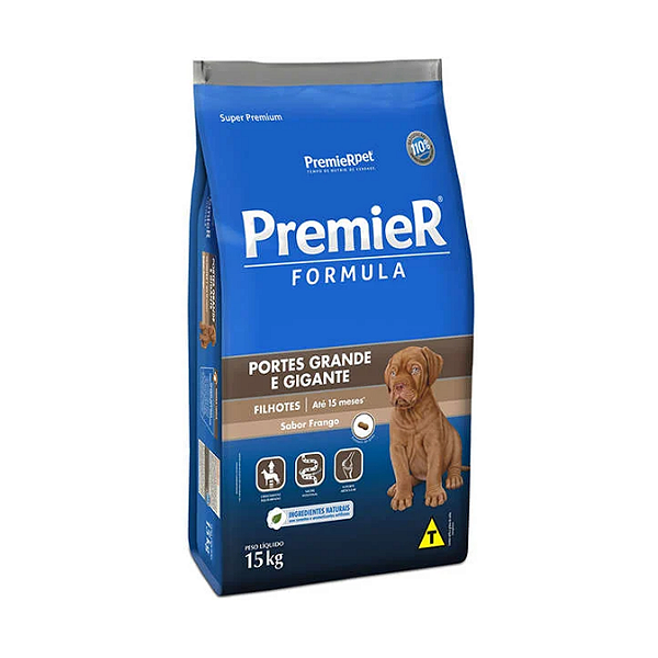 Ração Premier Pet Formula Frango Cães Filhotes Porte Grande e Gigante 15kg