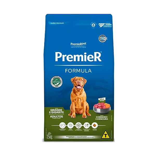 Ração Premier Pet Formula Cordeiro Cães Adultos Porte Grande e Gigante 15kg